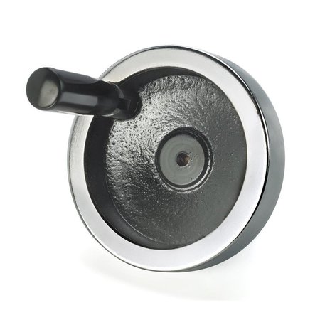MORTON Chrome Plated Dish Handwheel with Fold-Away Handle, 4.92" Diameter, Cast Iron Web Design HW-70